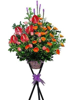 Grand Opening Flower Basket Stand flower-basket-0103