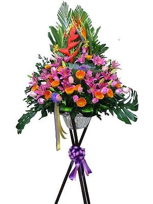Grand Opening Flower Basket Stand flower-basket-0107