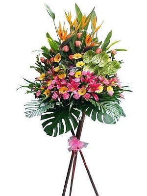 Grand Opening Flower Basket Stand flower-basket-0113