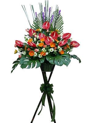 Grand Opening Flower Basket Stand flower-basket-0152
