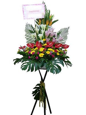 Grand Opening Flower Basket Stand flower-basket-0153