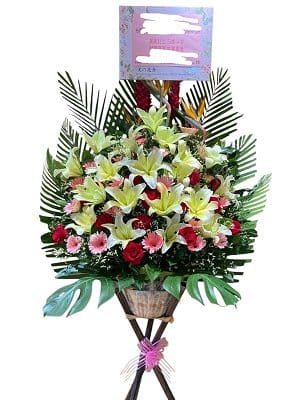 Grand Opening Flower Basket Stand flower-basket-0277
